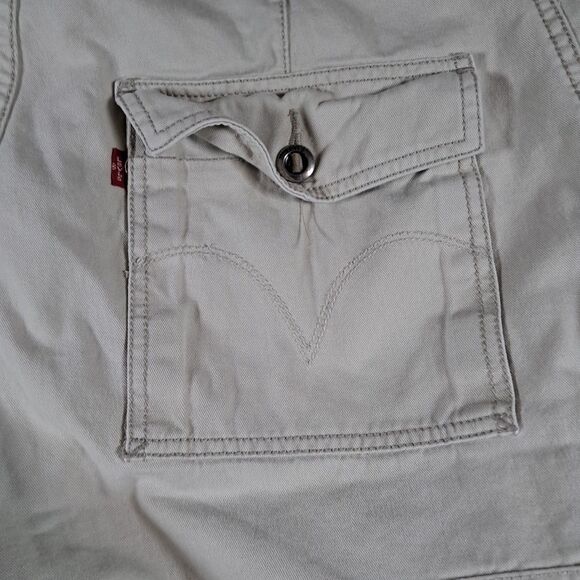 Vtg Levis Cargo Pants Mens 36x34 Khaki Loose Straight Multi Pocket Y2K Skate - Picture 9 of 10